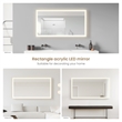 Beijing 60 in. W x 32 in. H Rectangular Acrylic Frameless LED Bathroom Mirror