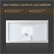 Beijing 60 in. W x 32 in. H Rectangular Acrylic Frameless LED Bathroom Mirror