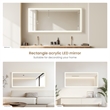 Beijing 72 in. W x 32 in. H Rectangular Aluminum Frameless LED Bathroom Mirror