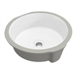 Marseille Circular Undermount Ceramic Bathroom Sink with Overflow in White