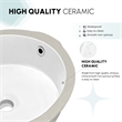 Marseille Circular Undermount Ceramic Bathroom Sink with Overflow in White