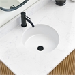 Marseille Circular Undermount Ceramic Bathroom Sink with Overflow in White