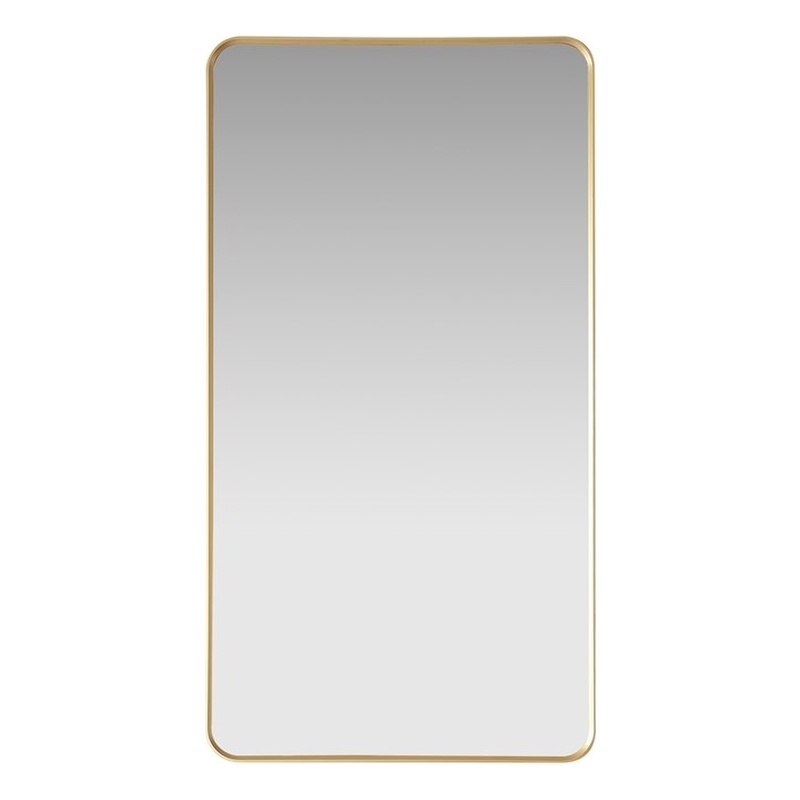 Mutriku 24 in.W x 45 in.H Aluminum Framed Bath Mirror in Brushed Gold