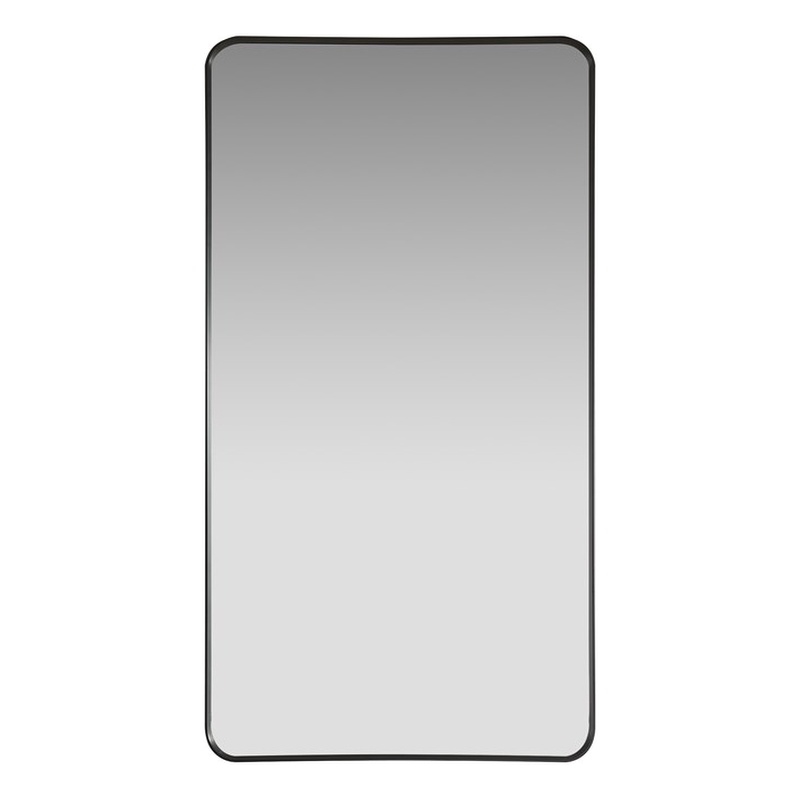 Mutriku 24 in.W x 45 in.H Aluminum Framed Bath Mirror in Brushed Black