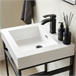 Ablitas 24 in. Rectangular White Composite Granite Stone Console Bathroom Sink