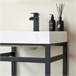 Ablitas 24 in. Rectangular White Composite Granite Stone Console Bathroom Sink