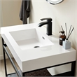 Ablitas 35.8 in. Rectangular White Composite Granite Stone Console Bathroom Sink