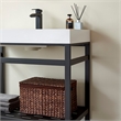 Ablitas 35.8 in. Rectangular White Composite Granite Stone Console Bathroom Sink