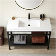 Ablitas 48 in. Rectangular White Composite Granite Stone Console Bathroom Sink