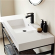 Ablitas 48 in. Rectangular White Composite Granite Stone Console Bathroom Sink