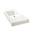 Ablitas 48 in. Rectangular White Composite Granite Stone Console Bathroom Sink
