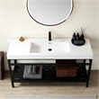 Ablitas 59.8 in. Rectangular White Composite Granite Stone Console Bathroom Sink