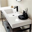Ablitas 59.8 in. Rectangular White Composite Granite Stone Console Bathroom Sink