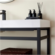 Ablitas 59.8 in. Rectangular White Composite Granite Stone Console Bathroom Sink