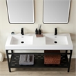 Ablitas 59.8 in. Rectangular White Composite Granite Stone Console Bathroom Sink