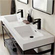 Ablitas 59.8 in. Rectangular White Composite Granite Stone Console Bathroom Sink