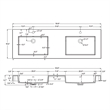 Ablitas 59.8 in. Rectangular White Composite Granite Stone Console Bathroom Sink