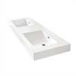 Ablitas 59.8 in. Rectangular White Composite Granite Stone Console Bathroom Sink