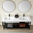 Ablitas 71.7 in. Rectangular White Composite Granite Stone Console Bathroom Sink