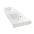 Ablitas 71.7 in. Rectangular White Composite Granite Stone Console Bathroom Sink