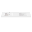 Ablitas 84 in. Rectangular White Composite Granite Stone Console Bathroom Sink