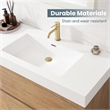 Ablitas 84 in. Rectangular White Composite Granite Stone Console Bathroom Sink