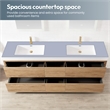 Ablitas 84 in. Rectangular White Composite Granite Stone Console Bathroom Sink