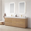 Ablitas 84 in. Rectangular White Composite Granite Stone Console Bathroom Sink