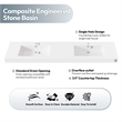 Ablitas 84 in. Rectangular White Composite Granite Stone Console Bathroom Sink