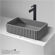 Sao Paulo Rectangular Concrete Vessel Bathroom Sink in Gray