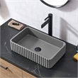 Sao Paulo Rectangular Concrete Vessel Bathroom Sink in Gray