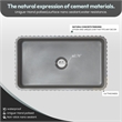 Sao Paulo Rectangular Concrete Vessel Bathroom Sink in Gray