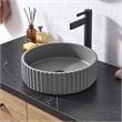 Lagos Circular Concrete Vessel Bathroom Sink in Gray