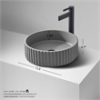Lagos Circular Concrete Vessel Bathroom Sink in Gray