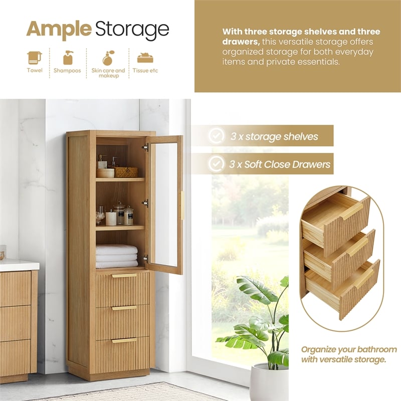 Santarem 21.7in. Solid Wood Storage Cabinet in Washed Ash Grey