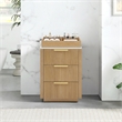 Santarem 24in. Washed Ash Grey Solid Wood Partitioned Storage Cabinet