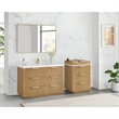 Santarem 24in. Washed Ash Grey Solid Wood Partitioned Storage Cabinet