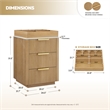 Santarem 24in. Washed Ash Grey Solid Wood Partitioned Storage Cabinet