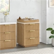Santarem 24in. Washed Ash Grey Solid Wood Partitioned Storage Cabinet