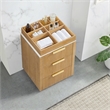 Santarem 24in. Washed Ash Grey Solid Wood Partitioned Storage Cabinet
