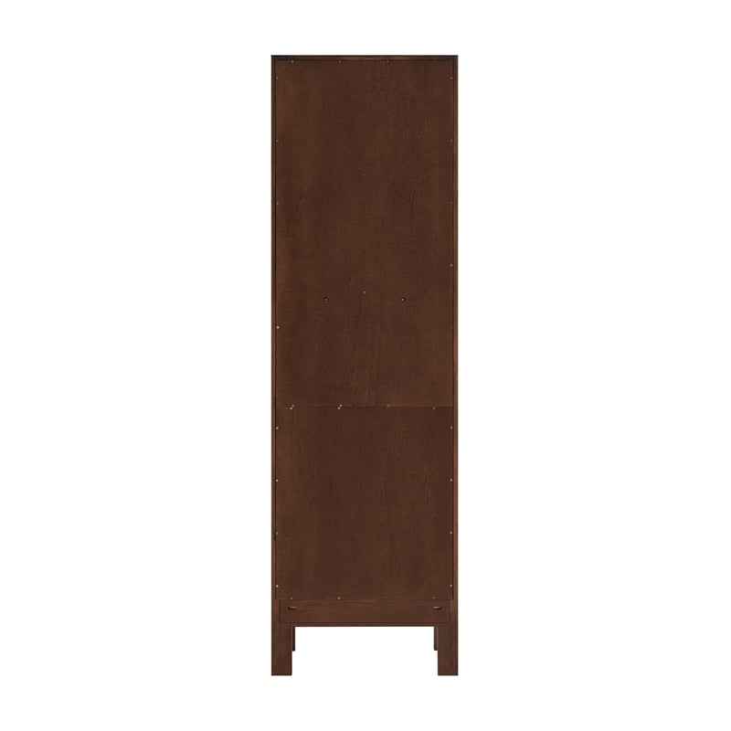 Shenzhen 21.7in. Solid Wood Storage Cabinet in Aged Dark Brown Oak