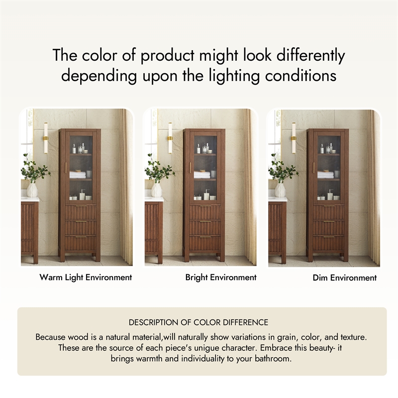 Shenzhen 21.7in. Solid Wood Storage Cabinet in Aged Dark Brown Oak
