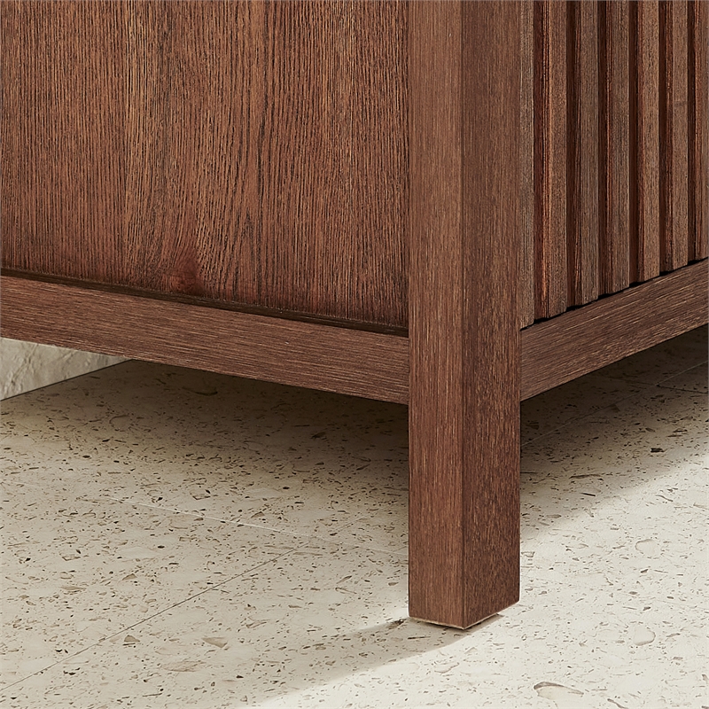 Shenzhen 21.7in. Solid Wood Storage Cabinet in Aged Dark Brown Oak