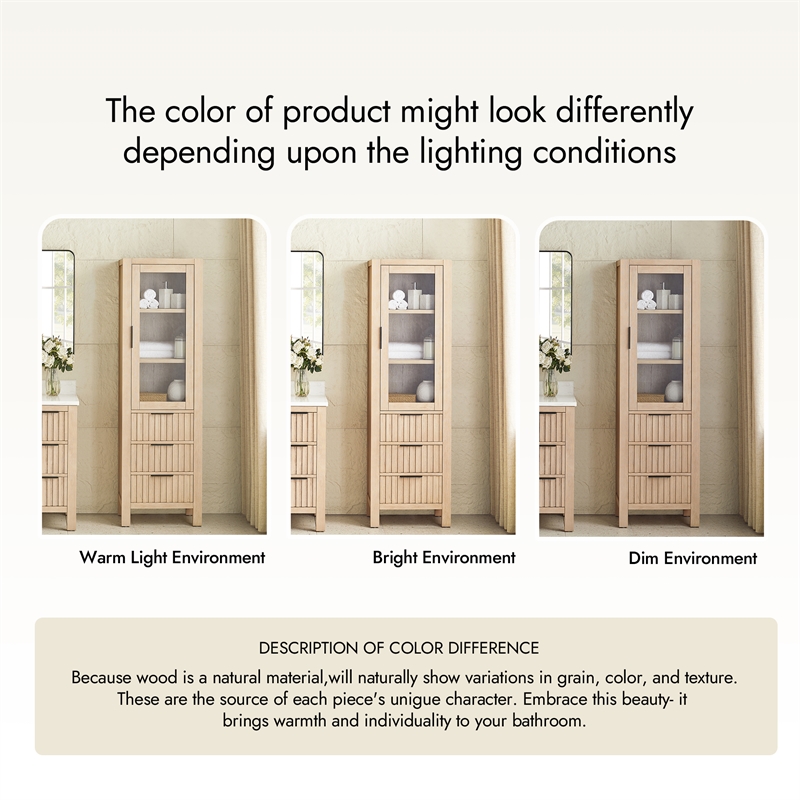 Shenzhen 21.7in. Solid Wood Storage Cabinet in Aged Natural Oak
