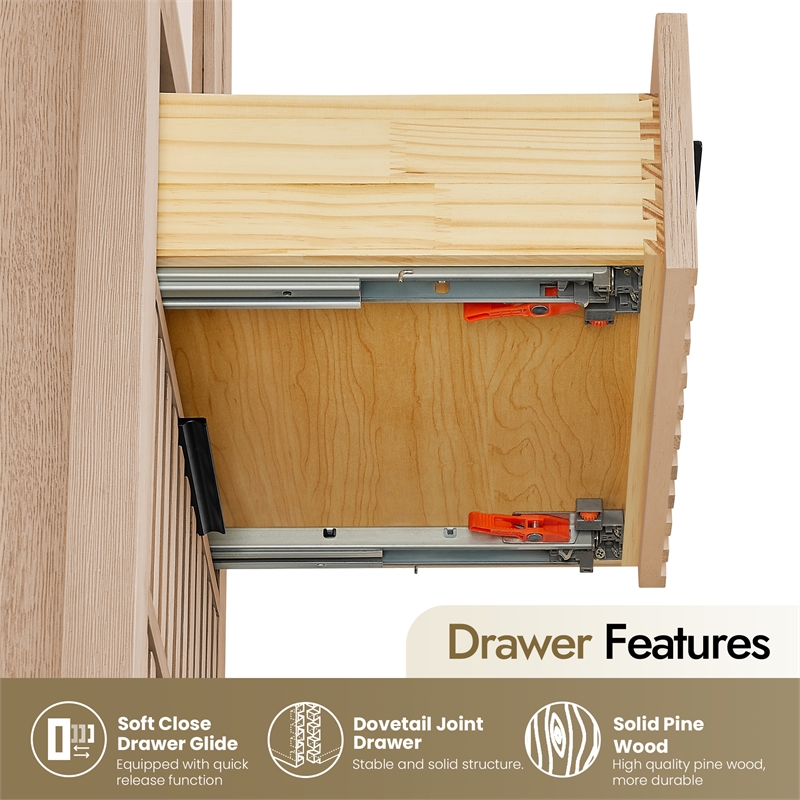 Shenzhen 21.7in. Solid Wood Storage Cabinet in Aged Natural Oak