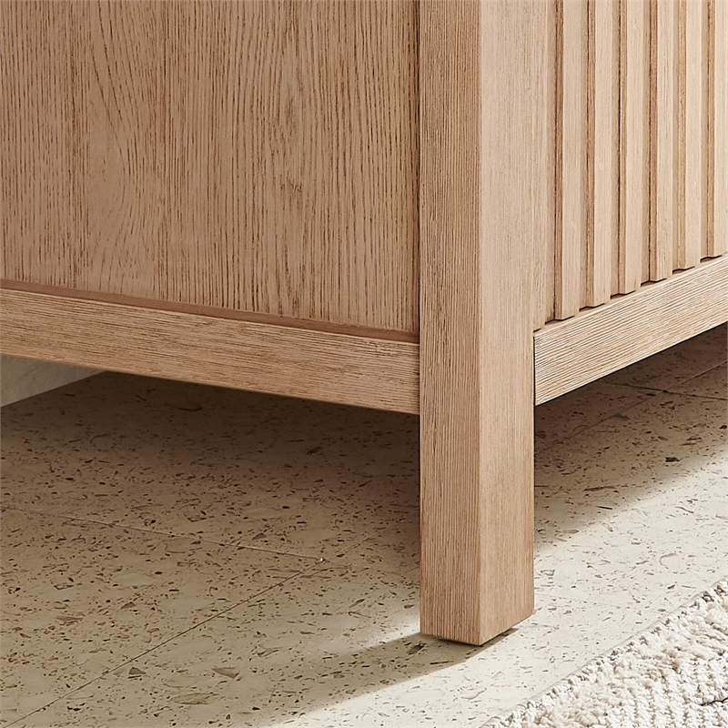 Shenzhen 21.7in. Solid Wood Storage Cabinet in Aged Natural Oak