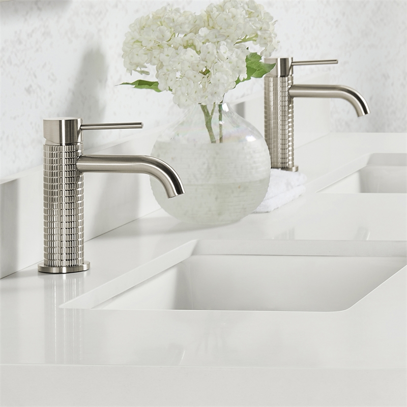 Mendavia Single Handle Basin Bathroom Faucet in Brushed Nickel