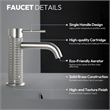 Mendavia Single Handle Basin Bathroom Faucet in Brushed Nickel