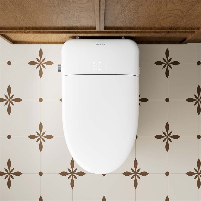 Madrid Smart Bidet Toilet in White with Blackout Flush/Off-Seat Auto Flush