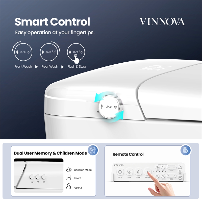 Madrid Smart Bidet Toilet with Auto Open & Close Lid/ Foot Sensor Operation